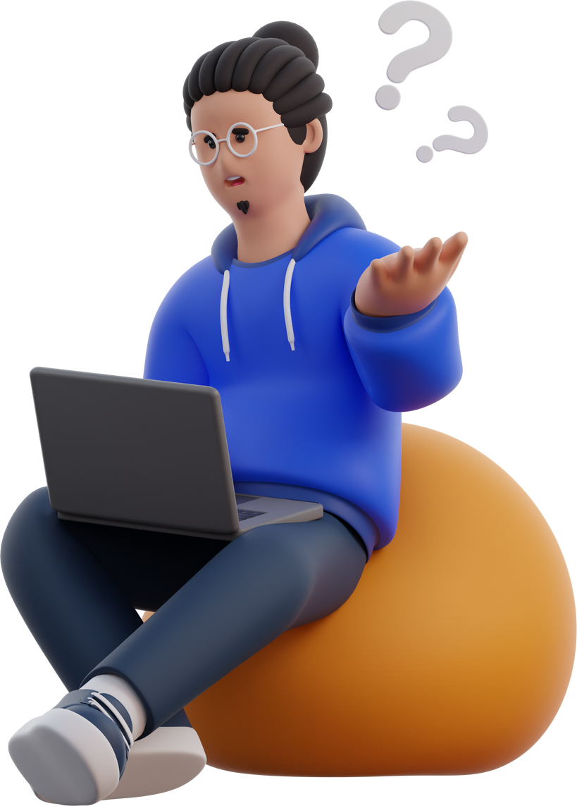 3D Male Character Confusion about Work